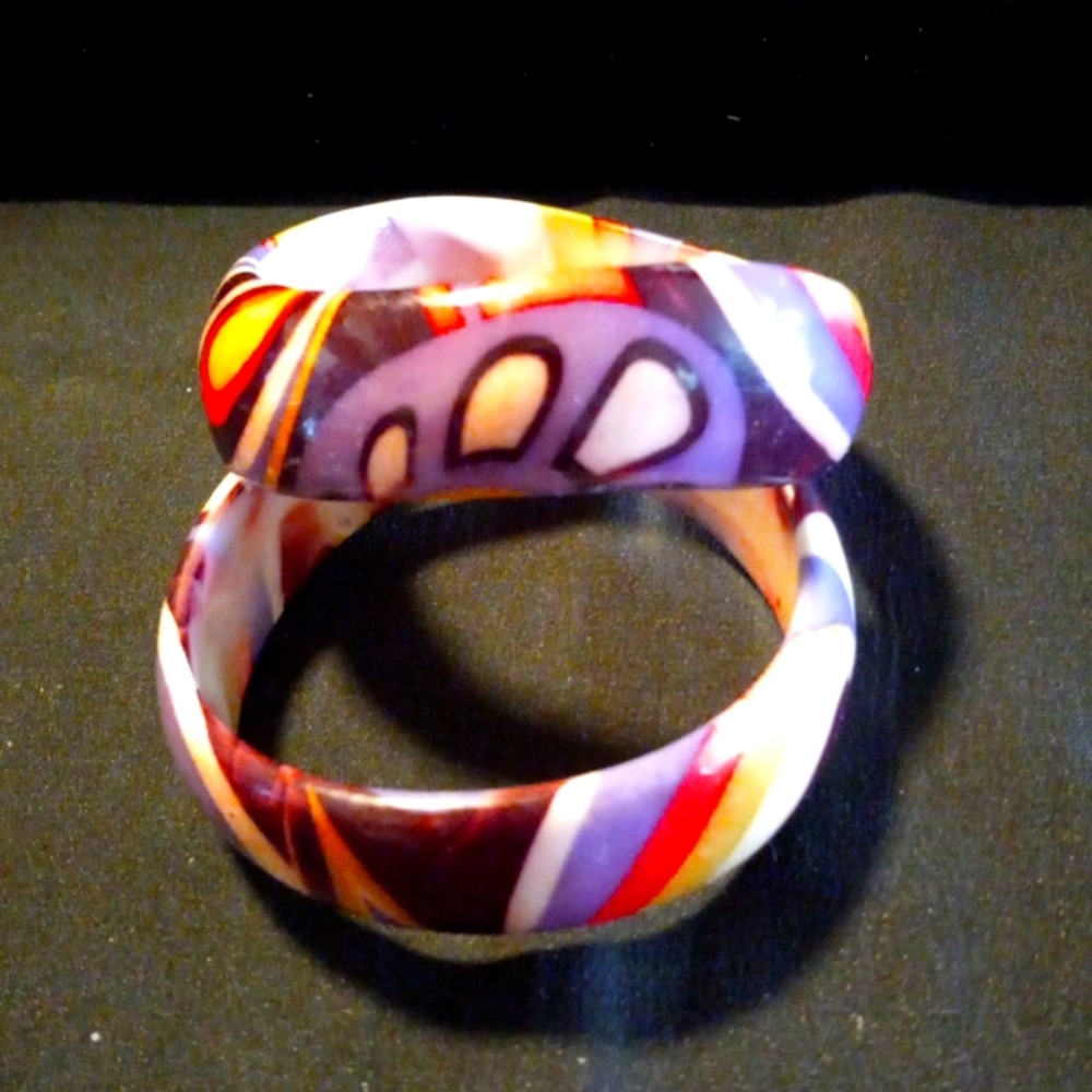 Pair of Bangle bracelets with Boho color